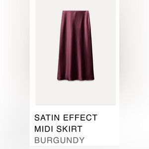 Zara NWT satin effect midi skirt - medium